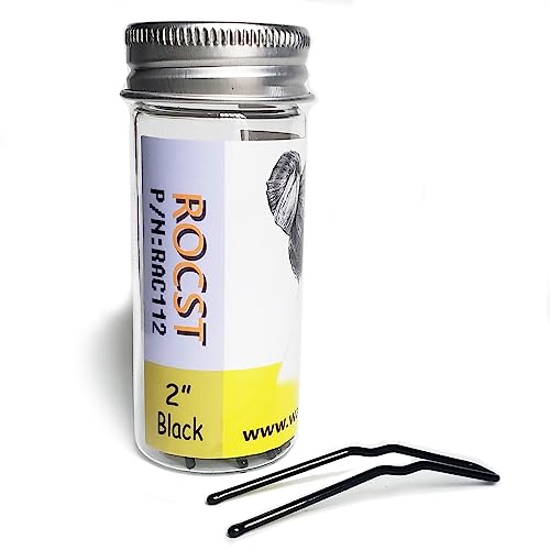 WalBryka U Form Haarspangen mit Aufbewahrungsbox Bobby Pins Haar Stick Hochsteckfrisur Welle Chignon für Mädchen und Frauen 12 Stücke U Förmige Haarnadeln(5 cm, schwarz, 12 Stück) von WalBryka