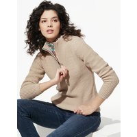 Baumwoll-Pullover Troyerkragen von Walbusch
