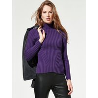 Stehbund-Pullover Diagonalrippe von Walbusch