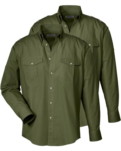 Wald & Forst Doppelpack Pilotenhemd Oliv XXL von Wald & Forst