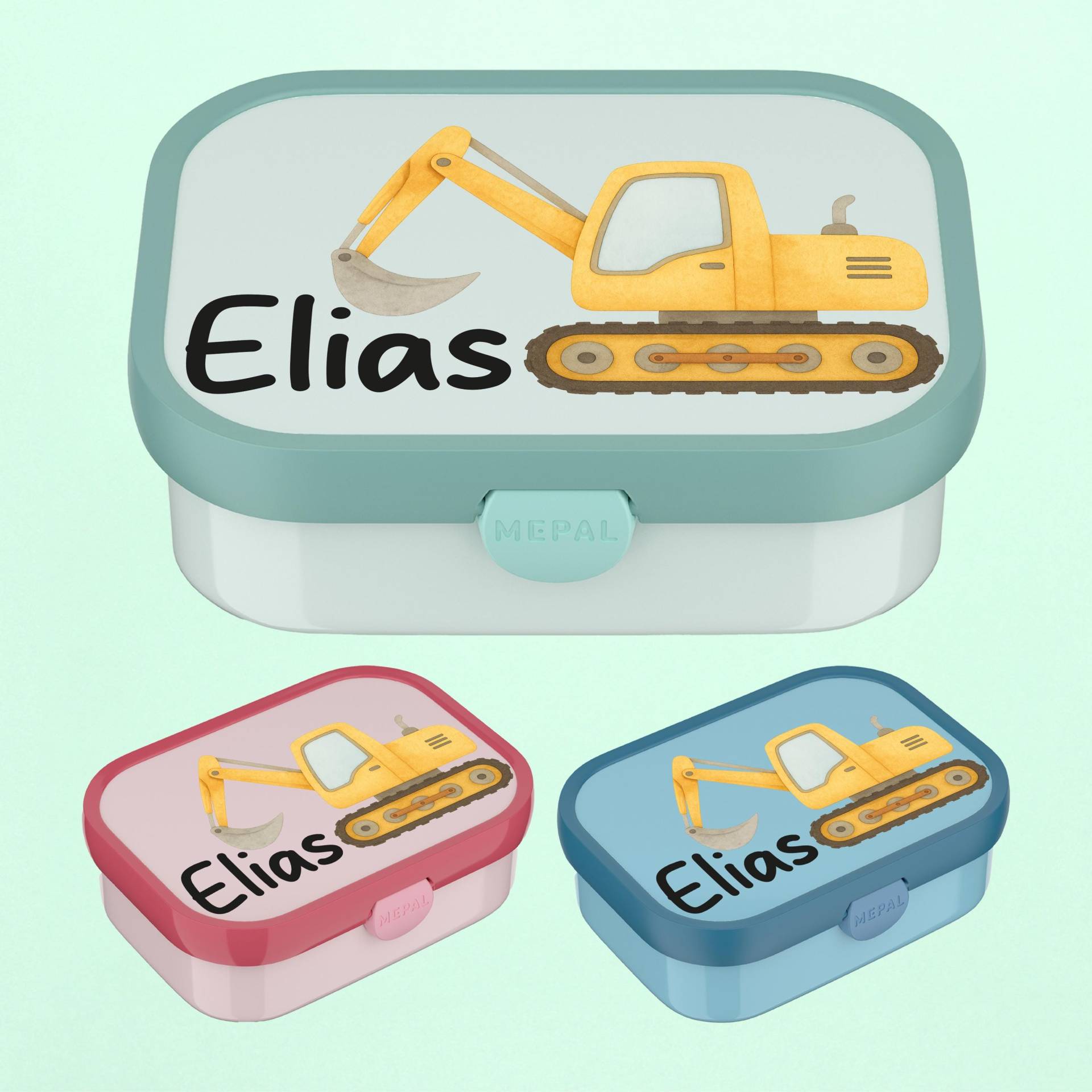 Personalisierte Mepal Bento Brotdose Mit Coolem Bagger | Lunchbox Fächern Geschenk Einschulung + Kitastart Brotbox Für Schule Und Kita Personalisierte Mepal Bento Brotdose Mit Coolem Bagger | Lunchbox Fächern Geschenk Einschulung + Kitastart Brotbox Für Schule Und Kita von WaldWichtShop
