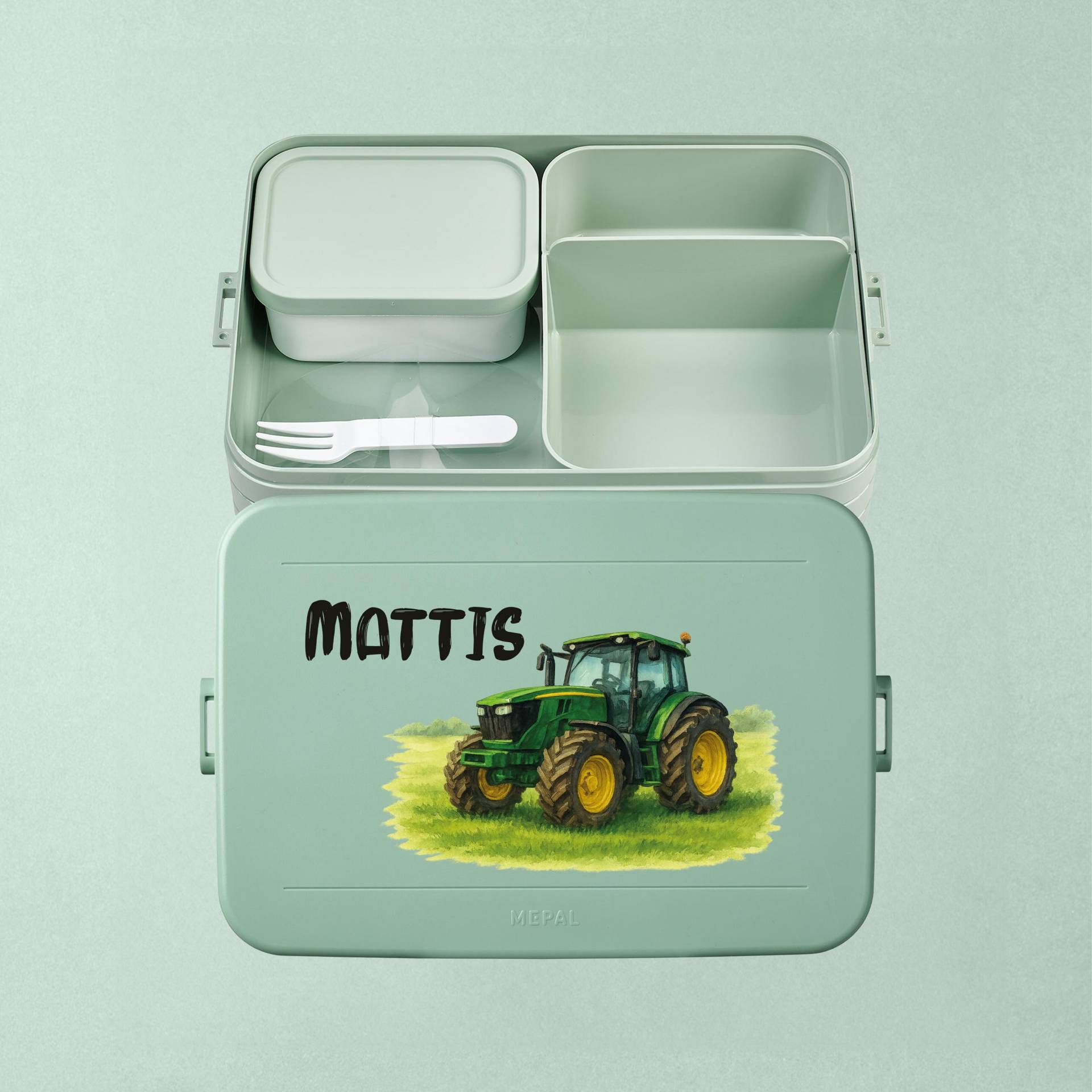 Personalisierte Mepal Bento Lunchbox Large | Brotdose Für Kita Und Schule - Geschenk Kitastart Oder Einschulung Grüner Trecker Mit Namen Personalisierte Mepal Bento Lunchbox Large | Brotdose Für Kita Und Schule - Geschenk Kitastart Oder Einschulung Grüner Trecker Mit Namen von WaldWichtShop