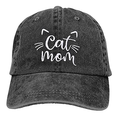 Waldeal Damen Cat Mom Baseballkappe, gewaschen, verstellbar, Katzenliebhaber-Mütze, Schwarz, Einheitsgröße Waldeal Damen Cat Mom Baseballkappe, gewaschen, verstellbar, Katzenliebhaber-Mütze, Schwarz, Einheitsgröße von Waldeal