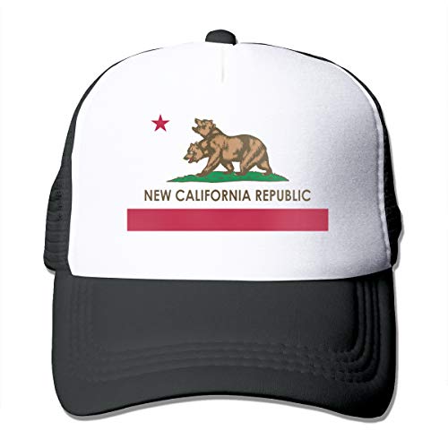 Waldeal Herren New California Republic Trucker Mesh Hat Verstellbare Baseball Cap, New California Republic – Schwarz, Einheitsgröße von Waldeal