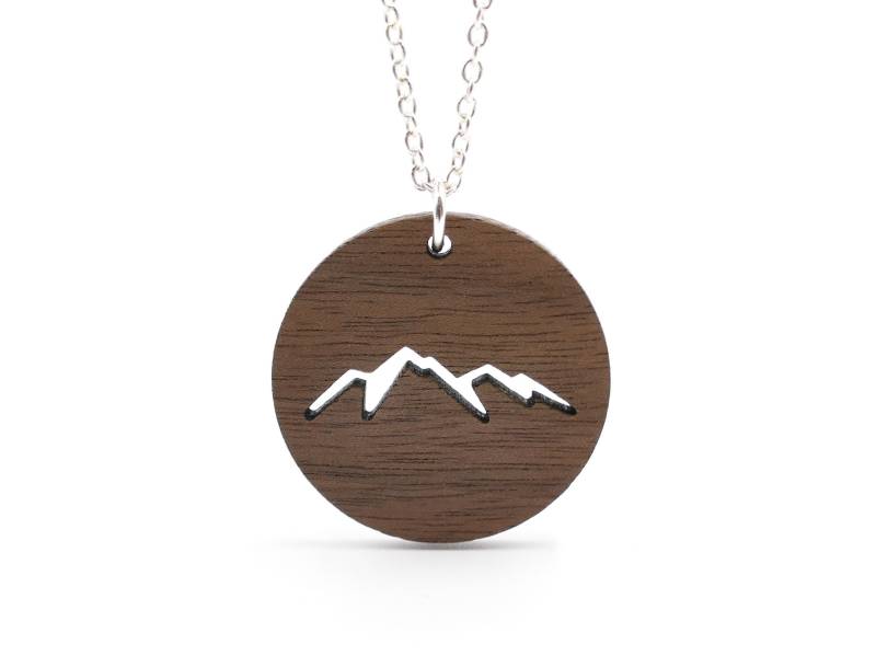 Silber Halskette "Berge" Walnussholz | Bergschmuck Edles Vollholz Und 925Er Natürlich Vegan Silber Halskette "Berge" Walnussholz | Bergschmuck Edles Vollholz Und 925Er Natürlich Vegan von WaldherzZollernalb