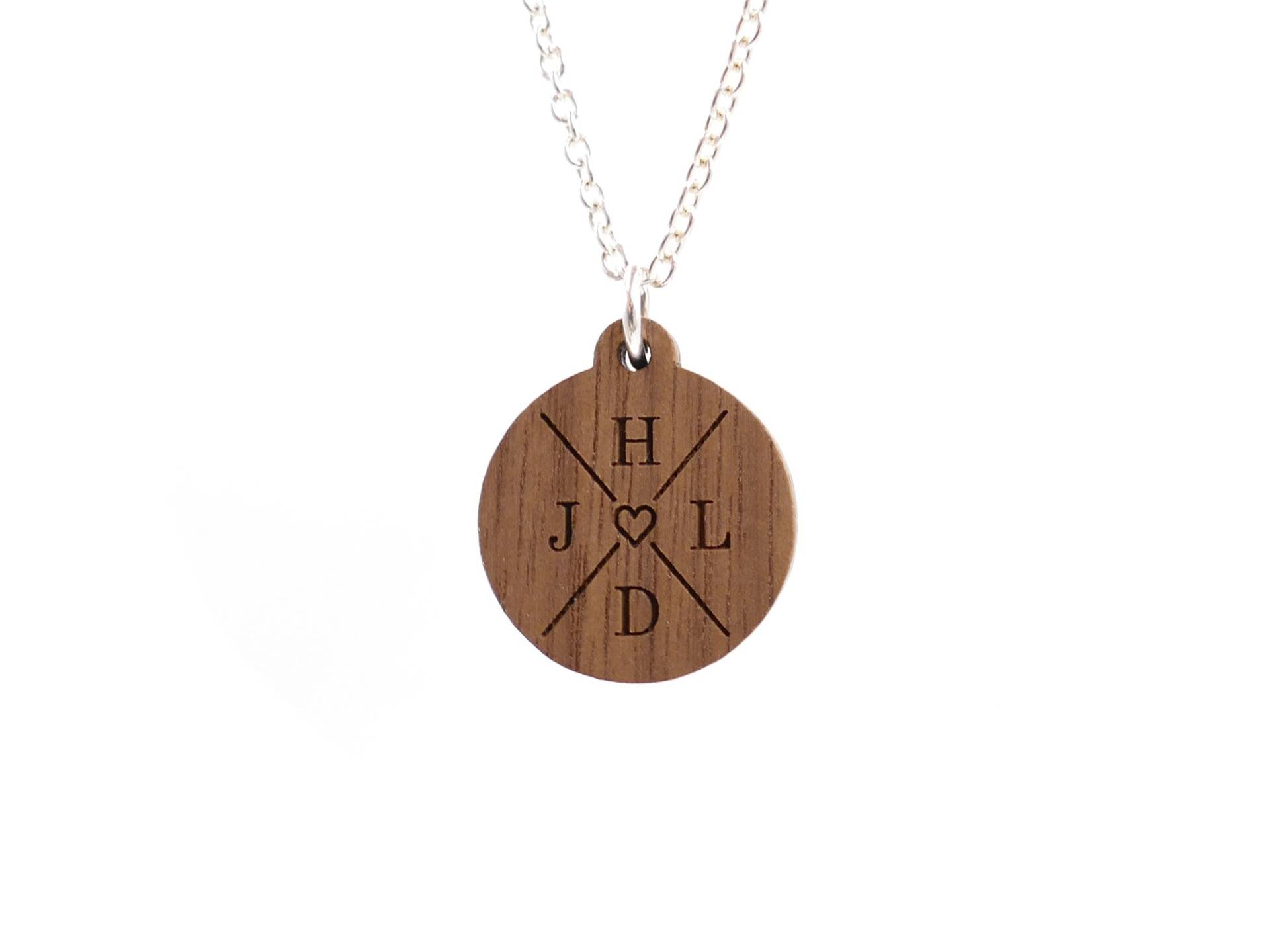 Silber Halskette "x Herz" Walnussholz | Gravur Personalisiert Initialen Edles Vollholz Und 925Er Natürlich Vegan Silber Halskette "x Herz" Walnussholz | Gravur Personalisiert Initialen Edles Vollholz Und 925Er Natürlich Vegan von WaldherzZollernalb