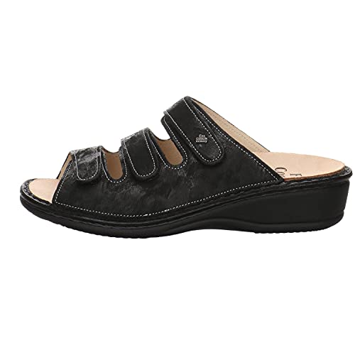 Finn Comfort Damen Pantoletten Pisa Pantolette chenile schwarz Gr. 40 von Waldi Schuhfabrik GmbH