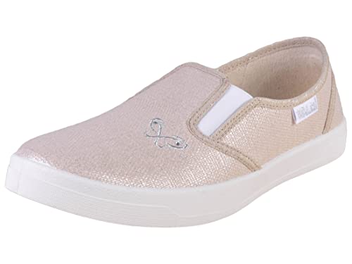 Waldi Kinderschuhe Victoria Flache Slipper Mädchen Größe 37,5 EU Textil Gold von Waldi