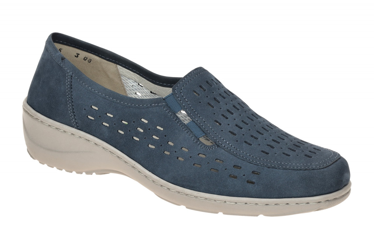 Waldl?ufer KYA 607503 191 206 blau - bequeme Slipper f?r Damen von Waldl?ufer