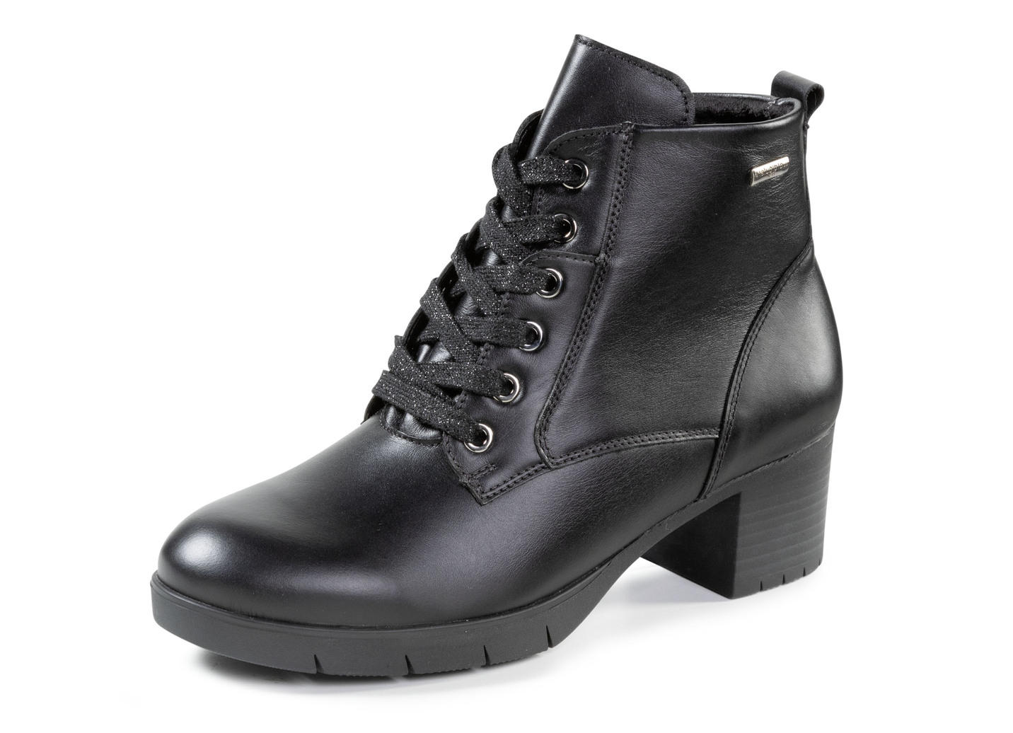 Waldläufer, atmungsaktive Damen-Stiefeletten, Weite H, mit herausnehmbarem Fußbett, Schuhgröße 4 1/2, Schwarz von Waldläufer
