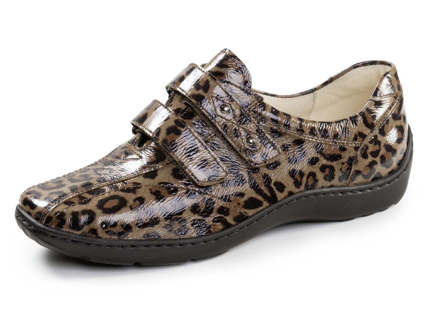 Waldläufer, bequeme Damen-Slipper, Weite H, mit herausnehmbarem Fußbett, Schuhgröße 7 1/2, Braun-Schwarz von Waldläufer