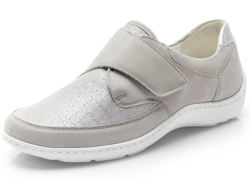 Waldläufer, bequeme Damen-Slipper, Weite H, mit herausnehmbarem Fußbett, Schuhgröße 7 1/2, Steingrau von Waldläufer