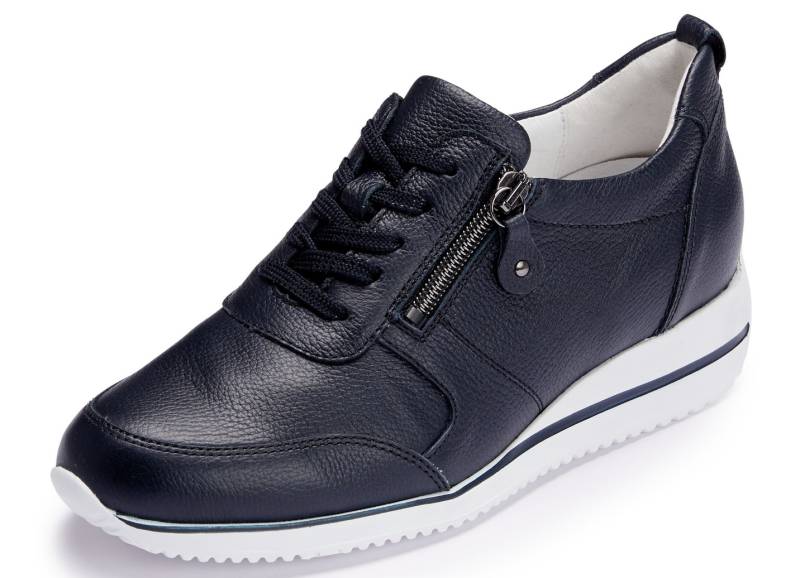 Waldläufer, bequeme Damen-Sneaker, Weite H, mit herausnehmbarem Fußbett, Schuhgröße 6 1/2, Nachtblau von Waldläufer