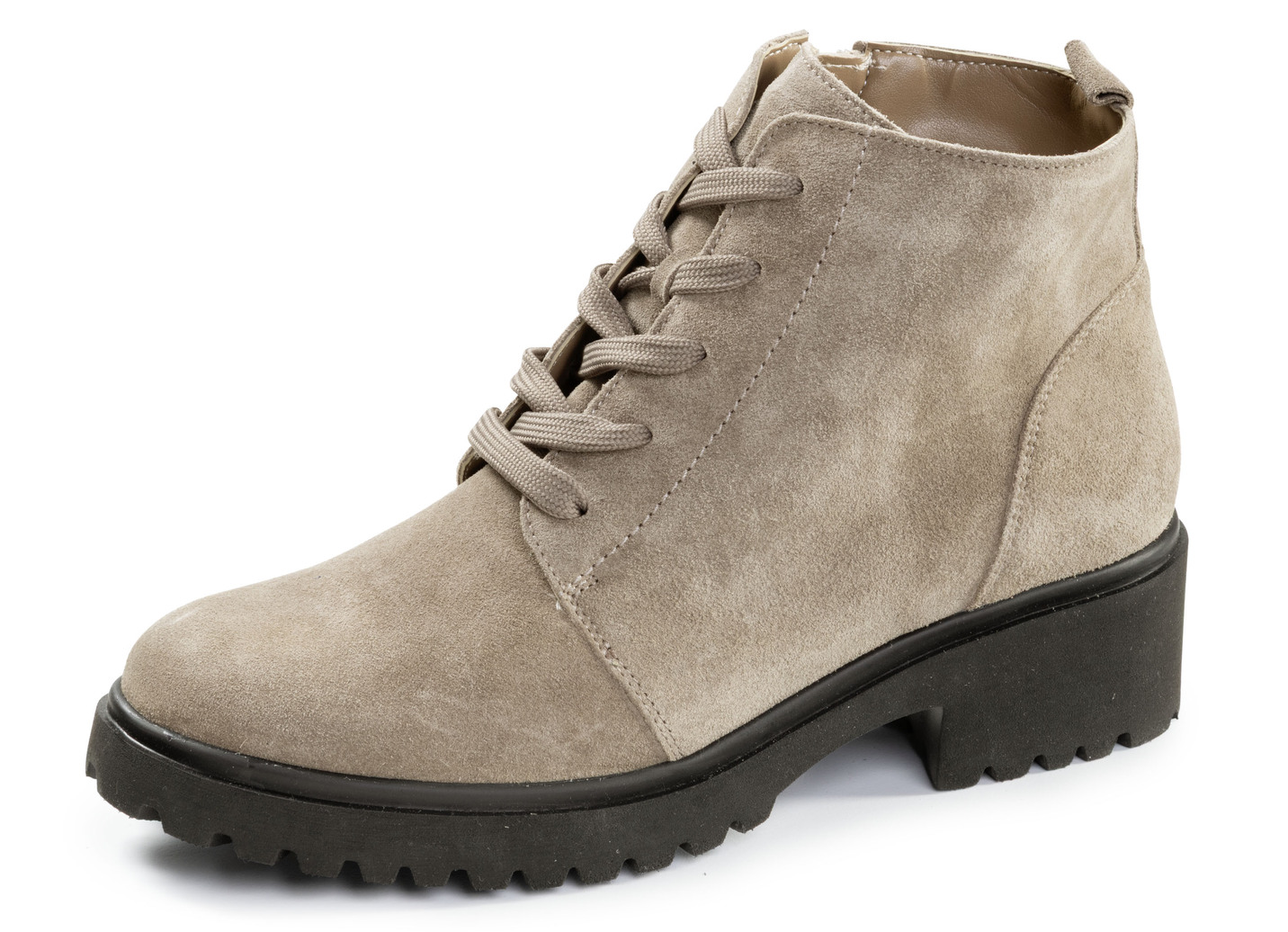 Waldläufer, bequeme Damen-Stiefeletten, Winterschuhe, Weite H, mit herausnehmbarem Fußbett, Schuhgröße 4, Taupe von Waldläufer