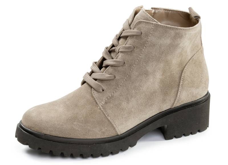 Waldläufer, bequeme Damen-Stiefeletten, Winterschuhe, Weite H, mit herausnehmbarem Fußbett, Schuhgröße 4 1/2, Taupe von Waldläufer
