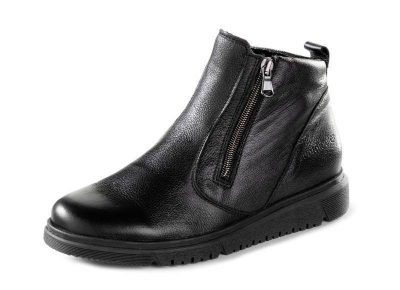 Waldläufer, bequeme Damen-Stiefeletten, Winterschuhe, Weite H, mit herausnehmbarem Fußbett, Schuhgröße 5 1/2, Schwarz von Waldläufer