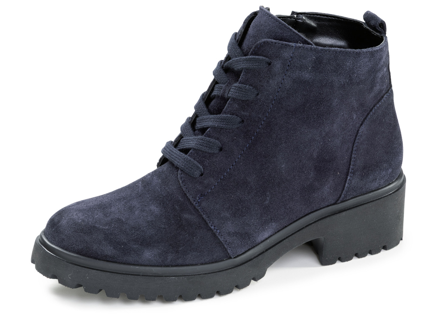 Waldläufer, bequeme Damen-Stiefeletten, Winterschuhe, Weite H, mit herausnehmbarem Fußbett, Schuhgröße 6, Marine von Waldläufer