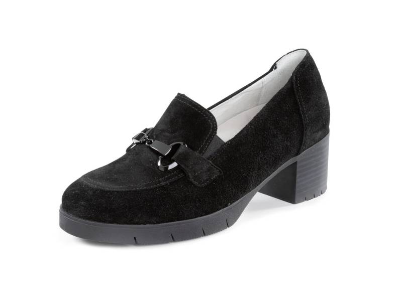 Waldläufer, bequemer Damen-Trotteur, Weite H, mit herausnehmbarem Fußbett, Schuhgröße 5 1/2, Schwarz von Waldläufer