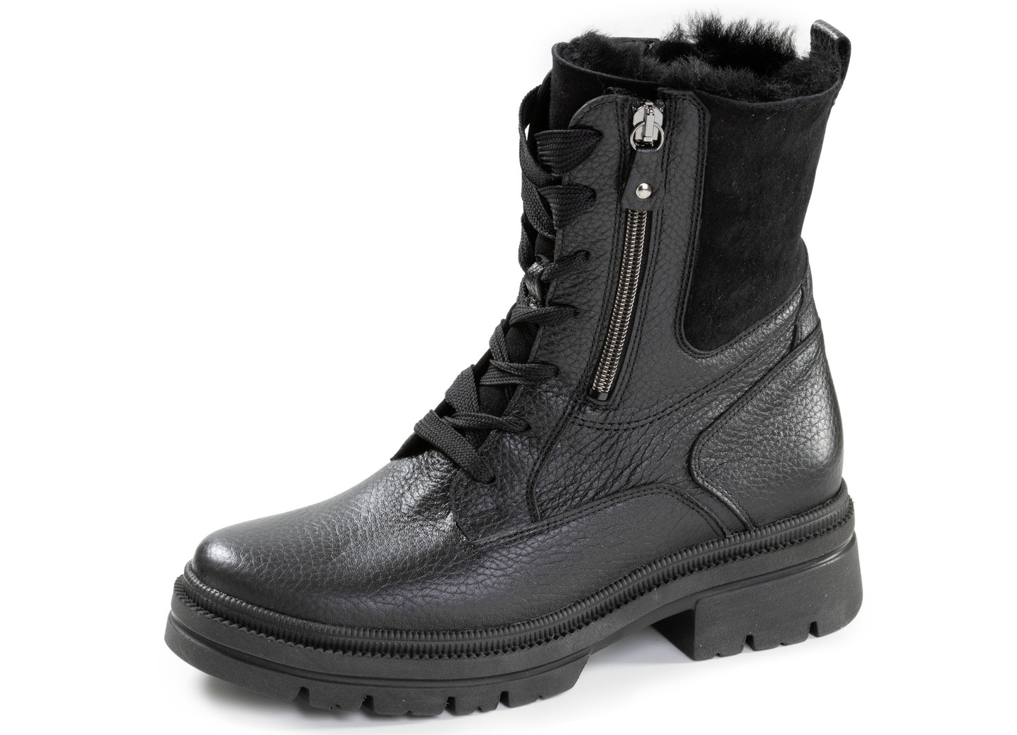 Waldläufer, gefütterte Damen-Stiefeletten, Winterschuhe, Weite H, mit Lammfell, Schuhgröße 6 1/2, Schwarz von Waldläufer