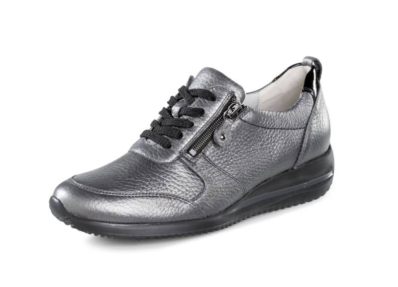 Waldläufer, leichte Damen-Sneaker, Weite H, mit herausnehmbarem Fußbett, Schuhgröße 3 1/2, Altsilber von Waldläufer