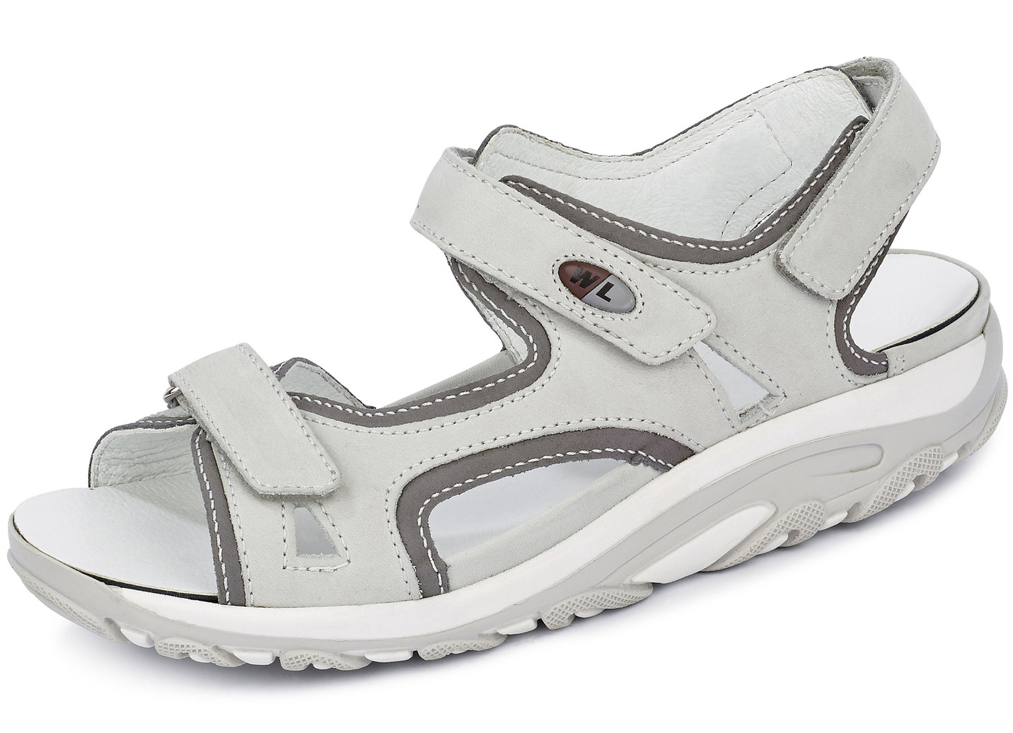 Waldläufer, sportliche Damen-Sandalen, Weite H, mit herausnehmbarem Fußbett, Eisgrau-Grafit, Schuhgröße 3 1/2 von Waldläufer