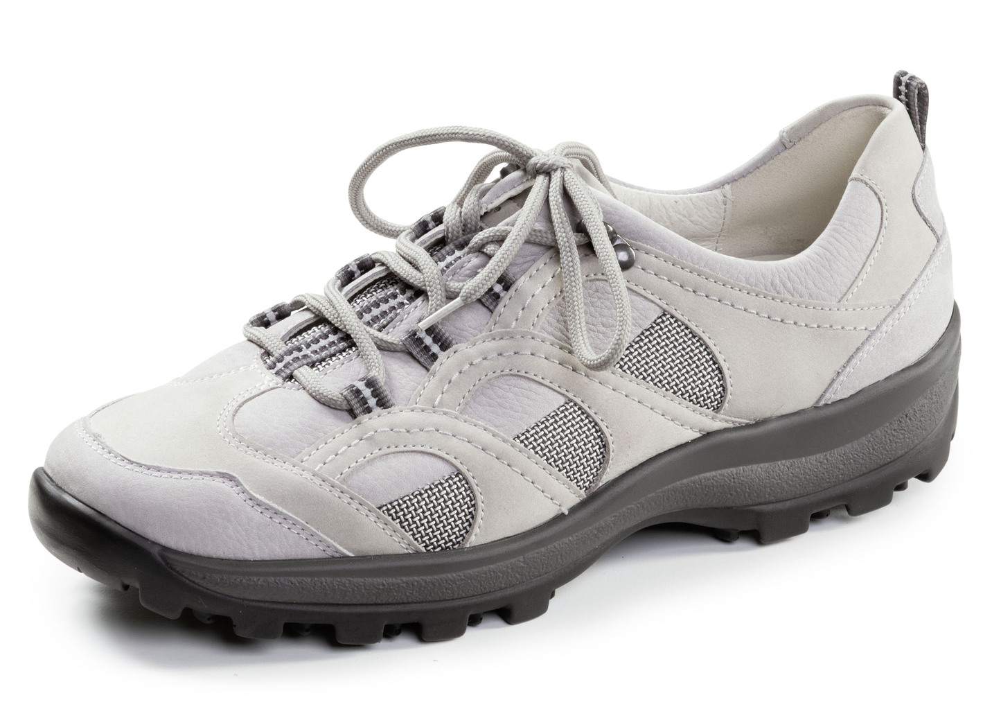 Waldläufer, sportliche Damen-Schnürschuhe, Weite H, mit herausnehmbarem Fußbett, Schuhgröße 7 1/2, Grau von Waldläufer