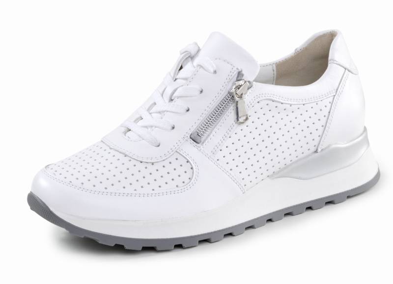 Waldläufer, sportliche Damen-Sneaker, Weite H, mit herausnehmbarem Fußbett, Schuhgröße 6 1/2, Weiss von Waldläufer