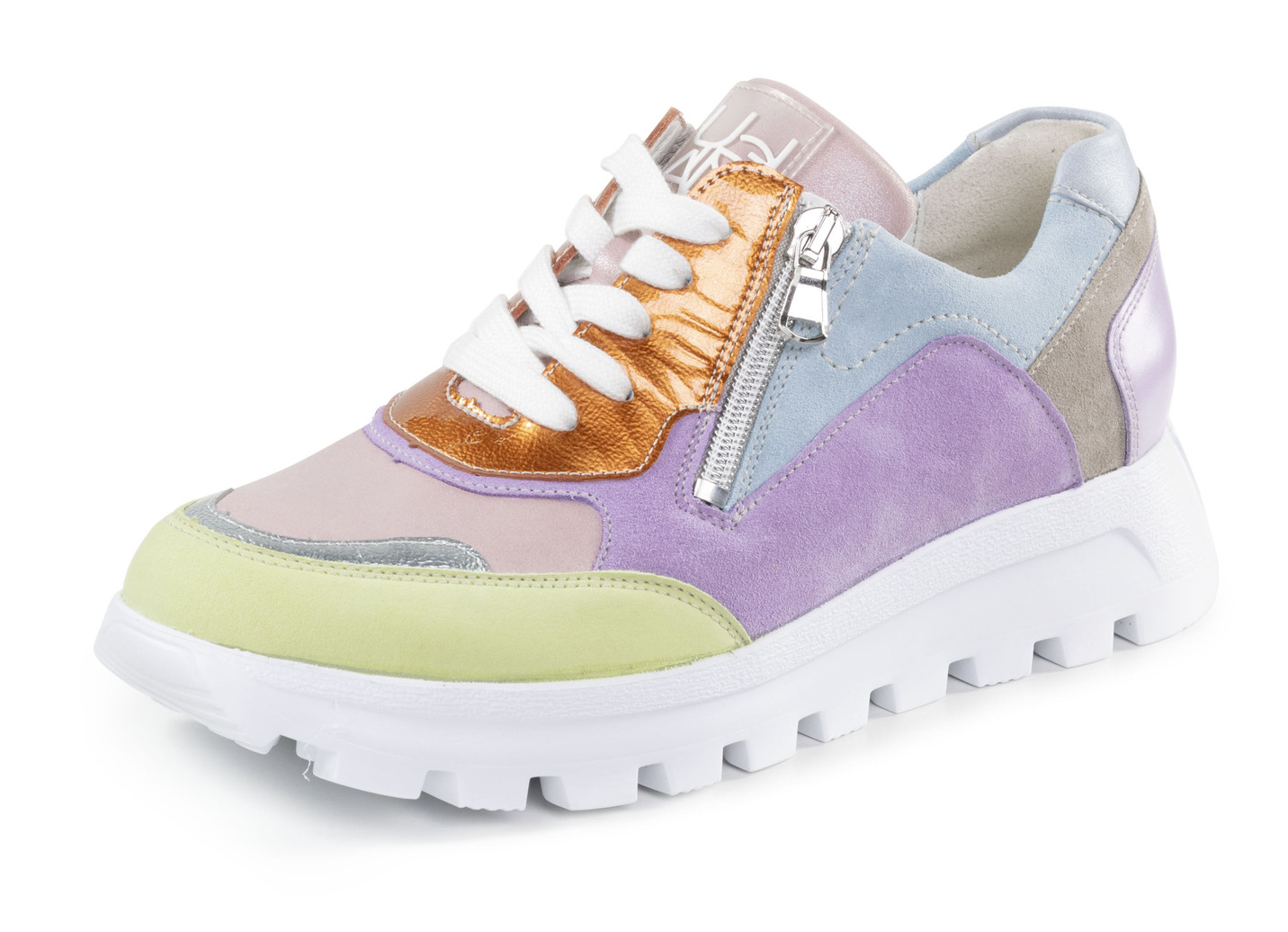 Waldläufer, trendige Damen-Sneaker, Weite H, mit herausnehmbarem Fußbett, Schuhgröße 6, Multicolor von Waldläufer