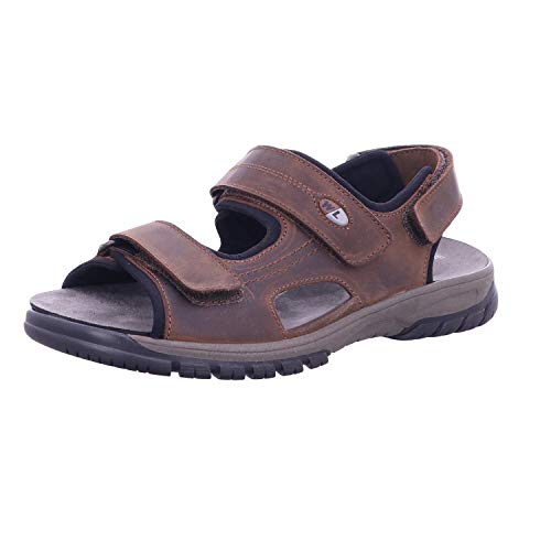 Waldläufer Herren Trekkingsandalen Harald Sandale Leder-/Textilkombination Wandern Bequem Outdoor Uni braun bequem Trekking wandern Sommer von Waldläufer