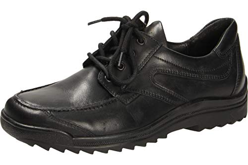 Waldläufer 483000 174 001 Herren Halbschuh Nappaleder Lederfußbett Textilfutter, Groesse 41, schwarz von Waldläufer