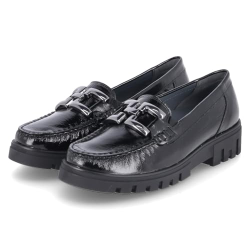 Waldläufer 723508 VBD143/001 orthopädischer Slipper Lackleder Damen in schwarz - Gr. 42 von Waldläufer