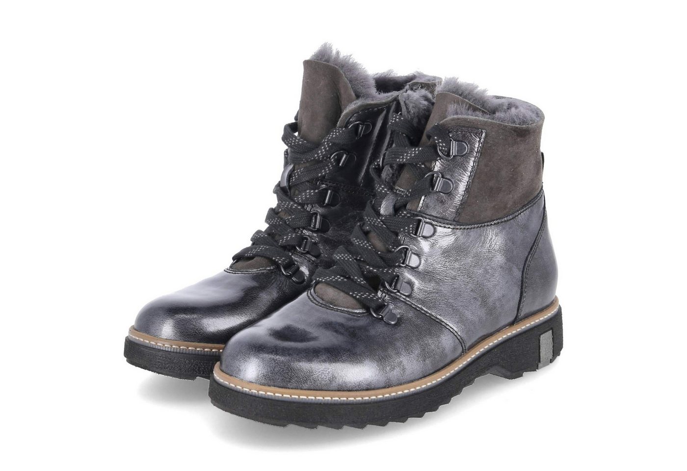 Waldläufer Waldläufer 911802-304/052 Damen Lackleder grau Winterstiefel von Waldläufer