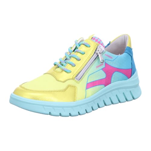 Waldläufer 913005-302 Chicago Jump Velour-Hydro Sonne GELB/Tuerkis Gr. 36.5 von Waldläufer