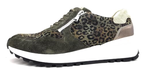 Waldläufer Capri Chicago Order Damen sportlicher Schnürer in Grün, Größe 6 von Waldläufer