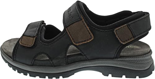 Waldläufer Crazy Horse Sandale Logoschriftzug Rauleder uni Herren Sandale Rauleder Klettverschluss von Waldläufer