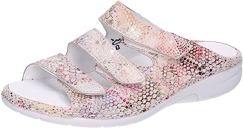 Waldläufer Damen Pantoletten Sandalen Gunna Pantolette Veloursleder Bedruckt Gunna Pantolette Klettverschluss von Waldläufer