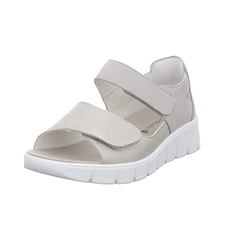 Waldläufer Damen Sandalen Adea Sandale Lederkombination Fußbett Bequem Freizeit gemustert Adea Sandale Weite K Damen beige von Waldläufer
