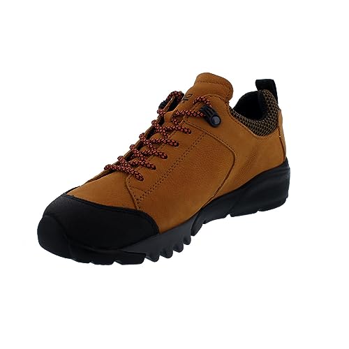 Waldläufer Damen Schnürhalbschuhe Amiata Outdoorschuh Leder-/Textilkombination Freizeit Sport Schuhe Uni wandern Outdoor weit bequem von Waldläufer