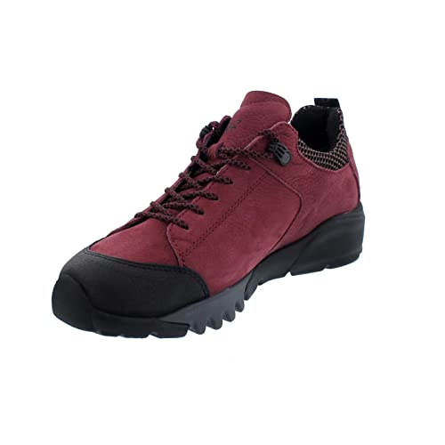 Waldläufer Damen Schnürhalbschuhe Amiata Outdoorschuh Leder-/Textilkombination Freizeit Sport Schuhe Uni wandern Outdoor weit bequem von Waldläufer