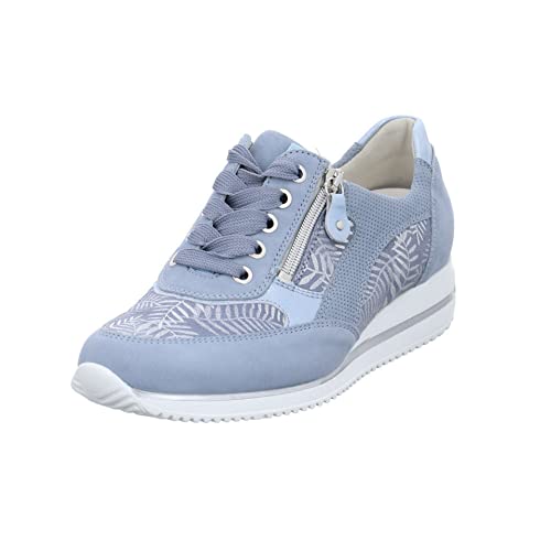 Waldläufer Damen Schnürhalbschuhe Himona Schnürschuh Lederkombination Freizeit Sport Schuhe Animal Print von Waldläufer