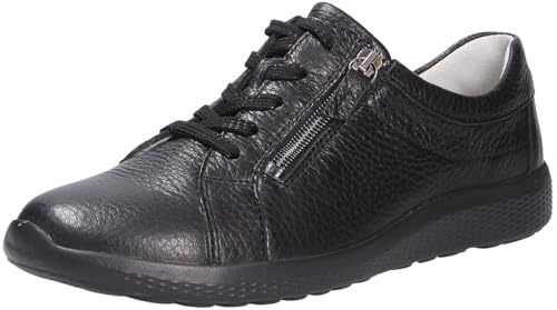 Waldläufer Damen Schnürhalbschuhe Ira Schnürschuh Glattleder Freizeit Sport Schuhe Uni Halbschuh Ira schwarz Leder von Waldläufer