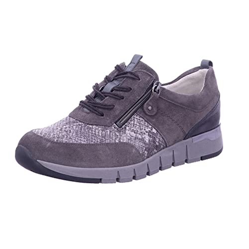 Waldläufer Damen Schnürhalbschuhe Kobra Schnürschuhe Zierreißverschluss Veloursleder Freizeit Sport Schuhe Uni Halbschuhe Schlangenprägung von Waldläufer