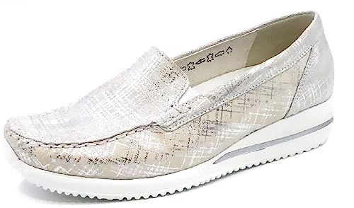 Waldläufer Damen Slipper Schuhe Himona Mokassin Veloursleder Freizeit Elegant Slip-Ons Bedruckt Himona weiß Mokassin von Waldläufer