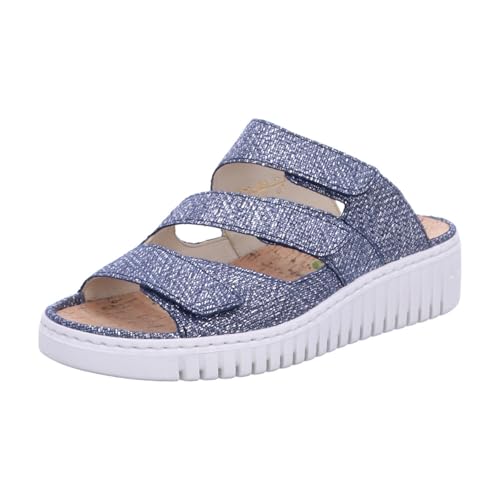 Waldläufer Damen orthopädische Pantolette in blau - Gr. 37 von Waldläufer