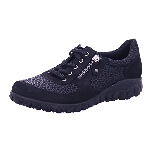 Waldläufer Denver Schnürschuh Damen Schuhe Bequemschuhe Velourleder/Textil-Kombination Uni von Waldläufer