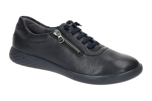 Waldläufer H-Cloé Damen Schnürschuh Bequemschuh aus weichem Echtleder in Blau in Komfortweite. blau Gr. 41 von Waldläufer