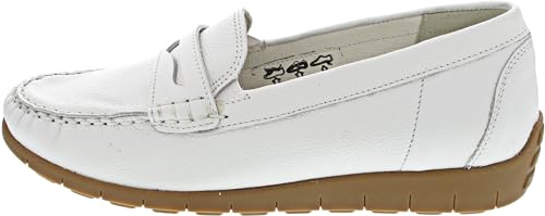 Waldläufer H-Lucy Damen Mokassin in Weiß, Größe 4 von Waldläufer