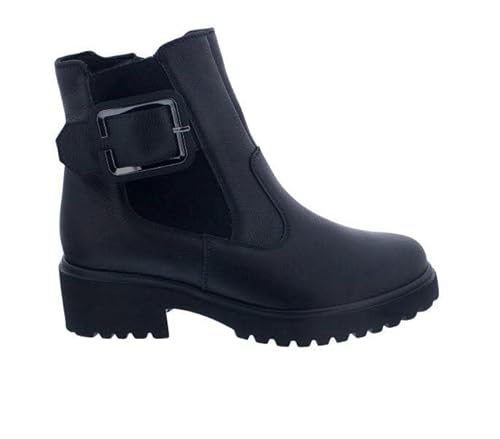 Waldläufer H-Luise Bootie 716815-139-001, Vega - Glattleder, schwarz,Reißverschluss, Weite H Schwarz Gr. 41 von Waldläufer