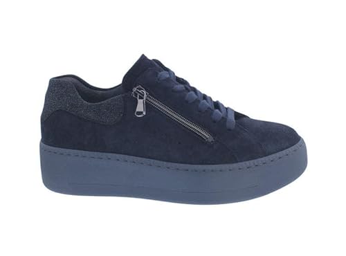 Waldläufer H-Nicky Sneaker, Veloursleder Kombi., Notte (dunkelblau), Weite H 733021-215-194 Blau Gr. 41 von Waldläufer