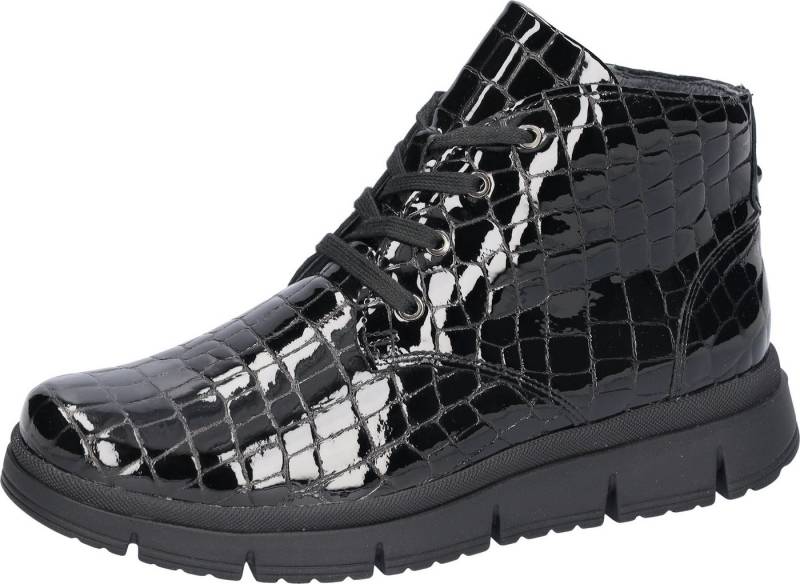 Waldläufer H-PINA Schnürstiefelette Schnürboots, High Top Sneaker, in Lack-Kroko-Optik, Komfortweite H von Waldläufer